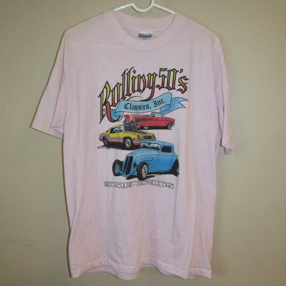 Vtg 80s Rolling 50s Classics Car Show Spectacular Greenville Ohio T Shirt sz XL - Picture 1 of 7